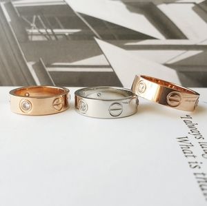 Love Ring screw ring Silver Rose gold 6 7 8 9 10